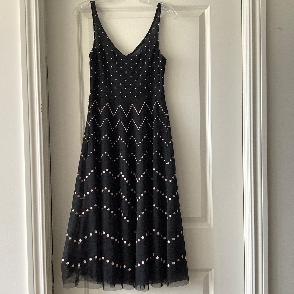 BCBG Max Azria polka dots midi dress